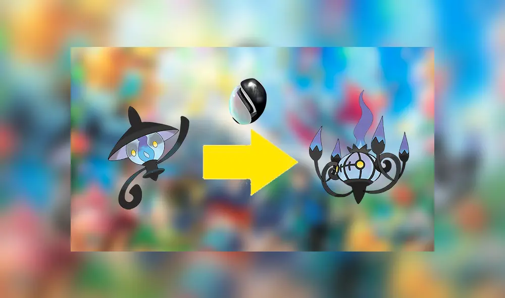 Lampert evoluciona con la Piedra Teselia a Chandelure en Pokémon GO.