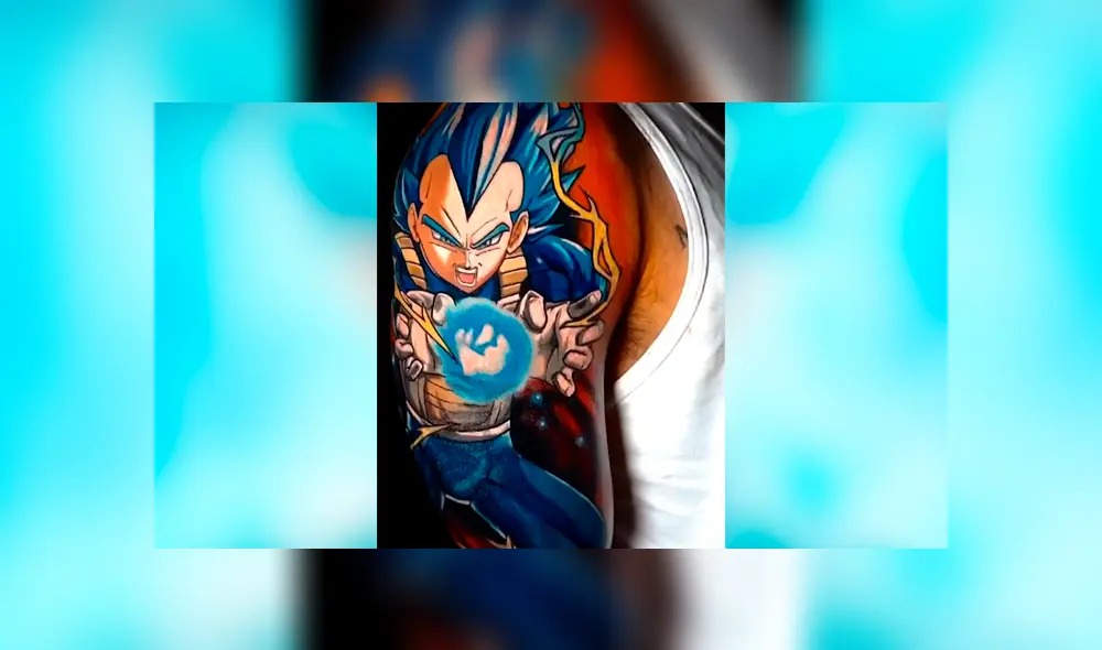 Facebook viral: fan de Dragon Ball Super se hace tatuaje ‘ultra realista’ de Vegeta y emociona a fans