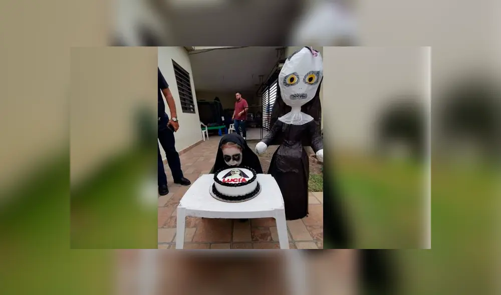 Facebook viral: Niña celebra su fiesta vestida  de 'La Monja' y causa furor en redes [VIDEO]