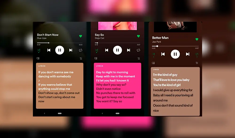 Las letras aparecerán en la ventana de reproducción de Spotify.
