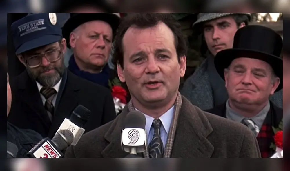 Bill Murray interpreta a Phil Connors en Hechizo en el tiempo. Créditos: Columbia Pictures