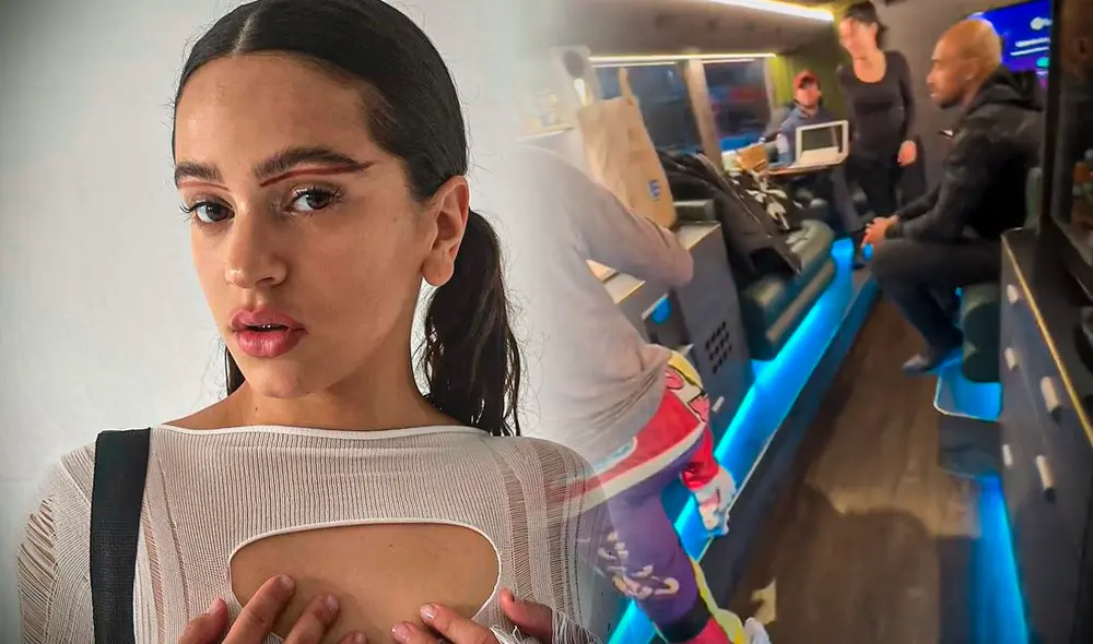 Rosalía muestra cómo es su enorme bus por dentro. Foto: composición LR/ Gerson Cardoso/ @rosalia.vt/Instagram/ captura de Tiktok