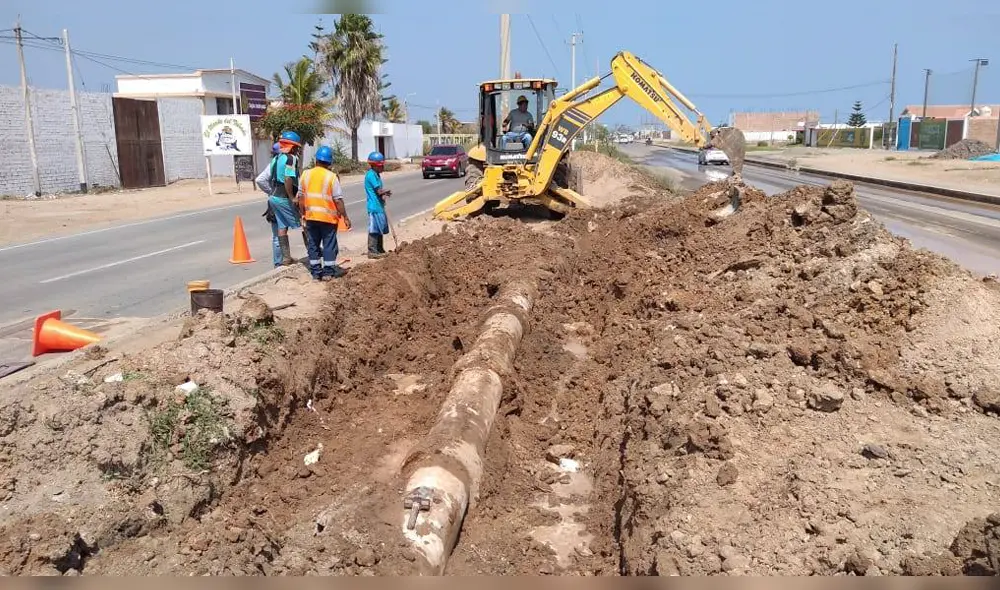 Chiclayo: reparan tubería averiada que generó desabastecimiento de agua en Pimentel