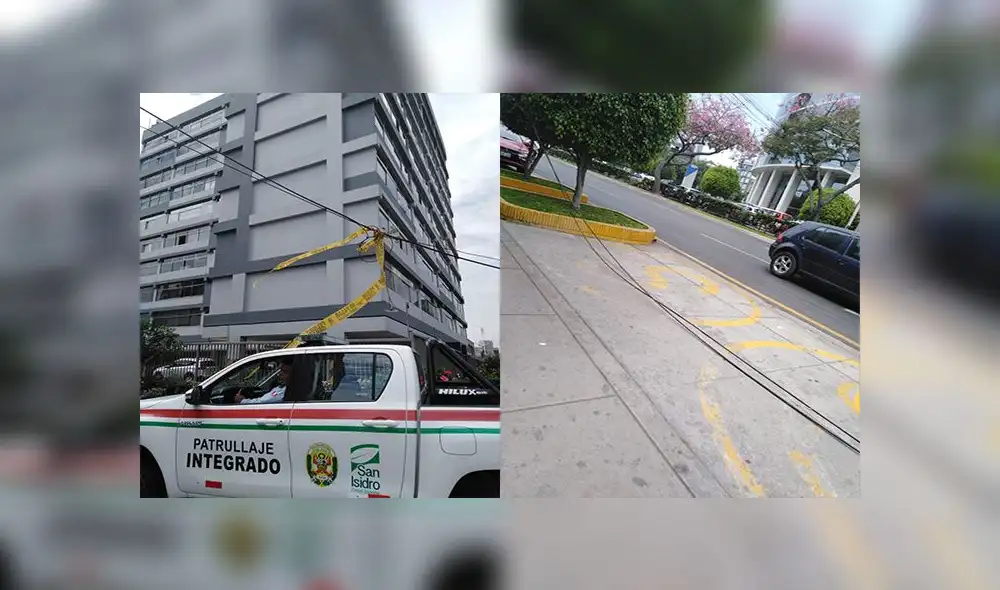 San Isidro: cables caídos podrían generar accidente