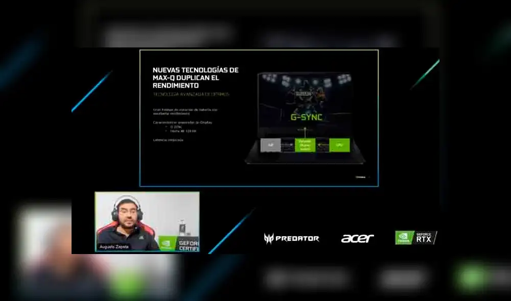 Nuevas tecnologías de Max-Q duplican el rendimiento. (Fotos: Acer)