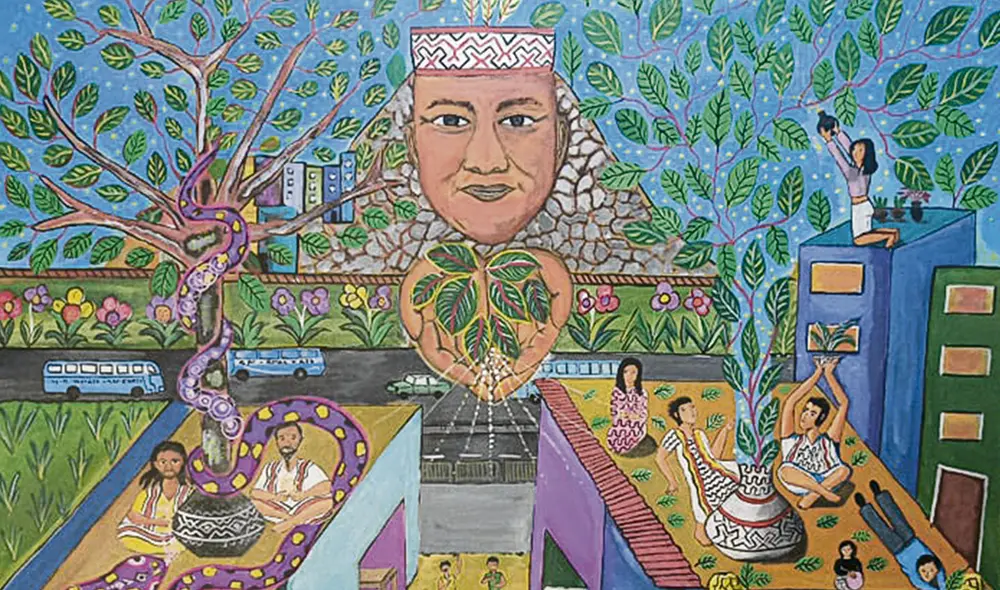 EN LIMA. Pintor Harry Pinedo/Inin Metsa, de la comunidad urbana shipibo-conibo de Cantagallo.