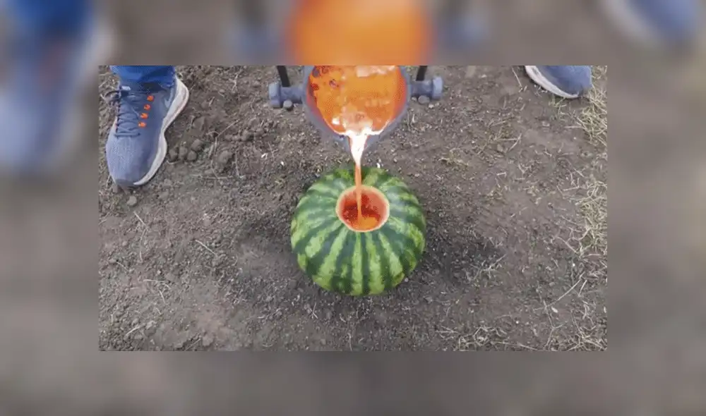 Facebook viral: realiza peligroso experimento con sandía y lava caliente que no debes imitar [VIDEO]