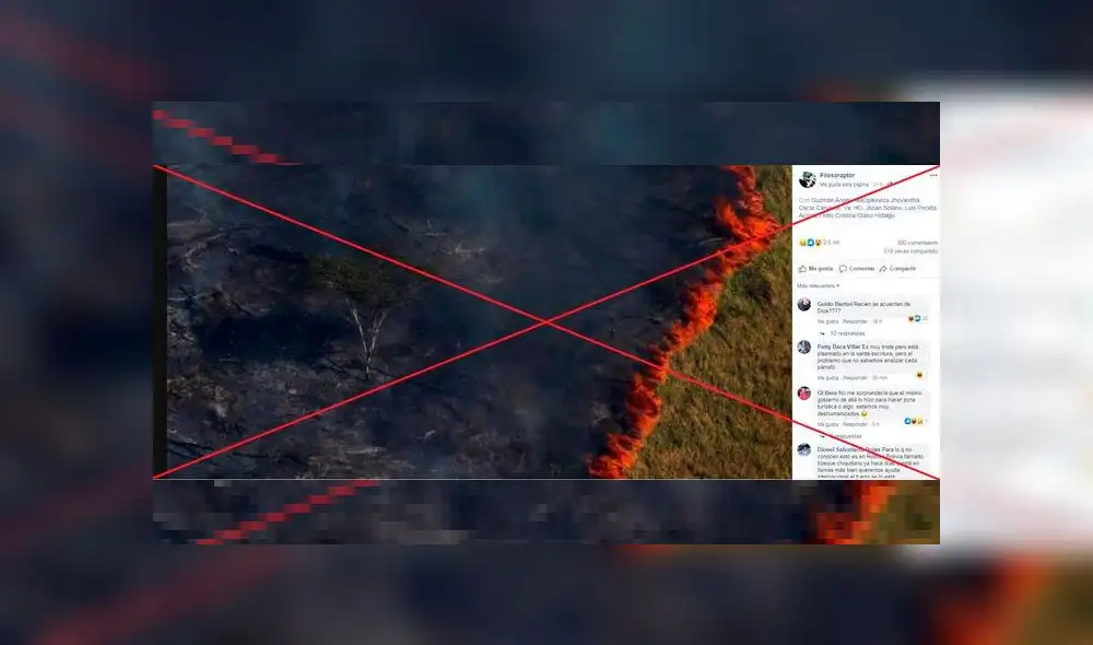 Imágenes falsas de los incendios en la Amazonía. Foto: AFP.