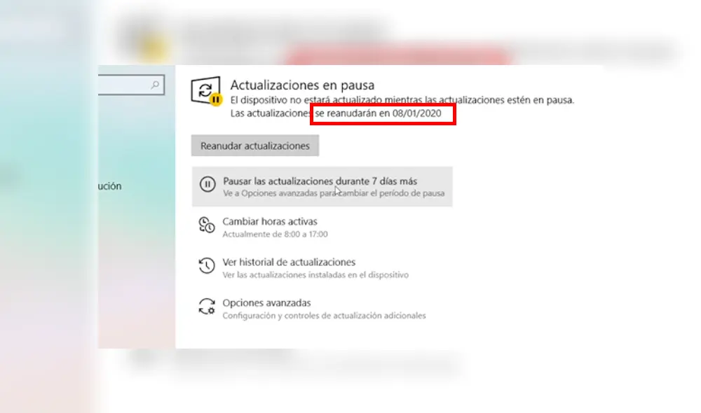 Puedes pulsarla cuantas veces quieras y ver la fecha postergada en el mismo menú. Imagen: ComputerHoy.