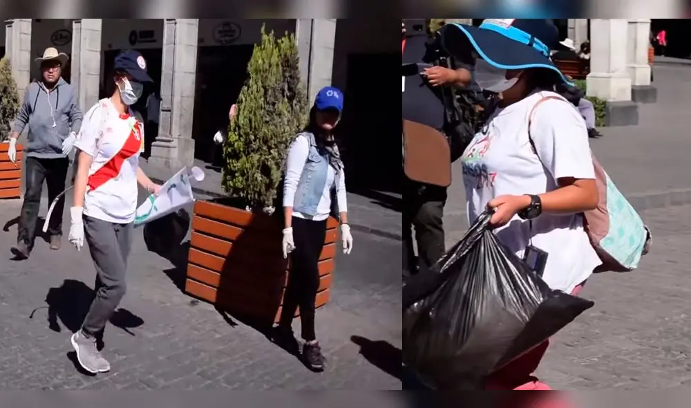 Universitarios que protestaron contra Tía María limpiaron calles de Arequipa