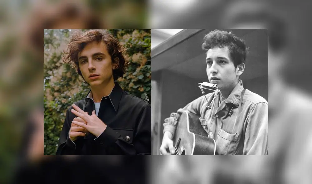 Timothée Chalamet y Bob Dylan