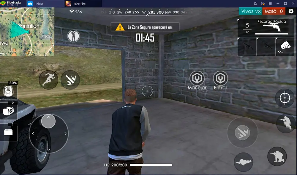 El emulador te permite configurar Free Fire para que puedas jugarlo con mouse y teclado. Foto: BlueStacks