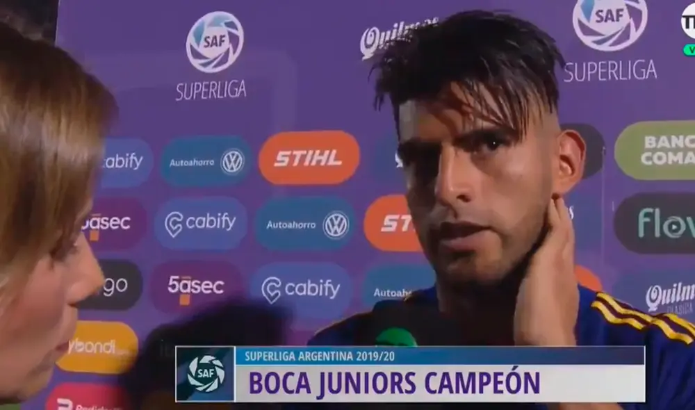 Carlos Zambrano dio declaraciones luego de salir campeón con Boca Juniors de la Superliga Argentina 2019-2020. | Foto: TNT Sports Carlos Zambrano dio declaraciones luego de salir campeón con Boca Juniors de la Superliga Argentina 2019-2020. | Foto: TNT Sports
