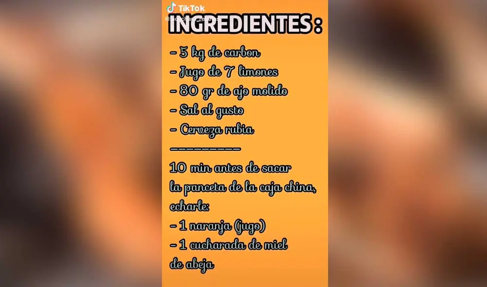 Desliza las imágenes para ver los pasos que deberás seguir para preparar este exquisitos chancho a la ‘caja china’. Foto: Captura de TikTok/ lacuchara_recetas