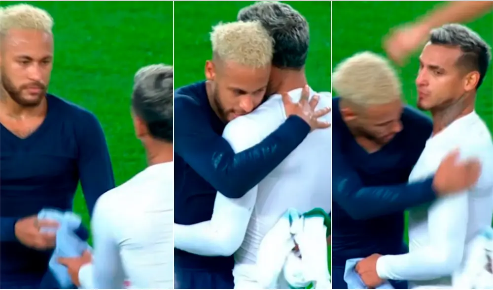 Neymar cambió camiseta con Miguel Trauco en el final del partido entre el PSG y Saint-Étienne. | Foto: ESPN