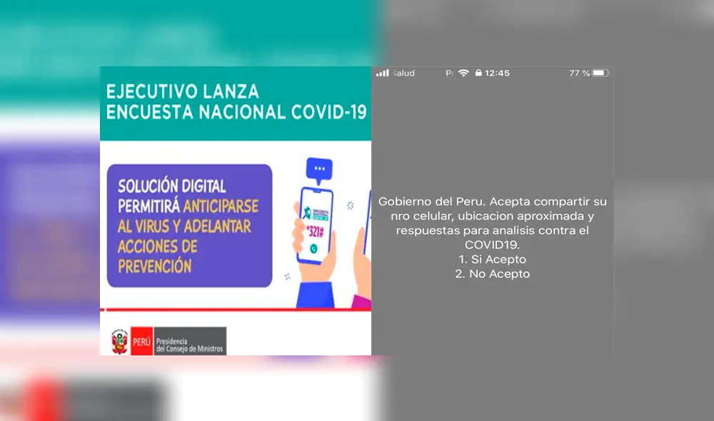 PCM pidió a la población responder la encuesta COVID-19. Foto: Composición.