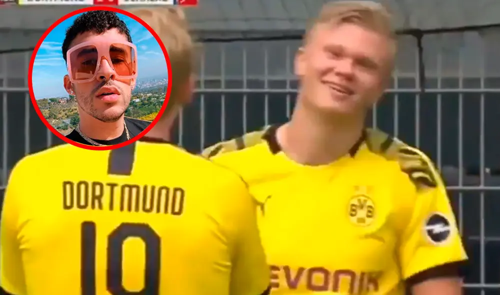 Haaland celebró al ritmo de Bad Bunny. Haaland celebró al ritmo de Bad Bunny.