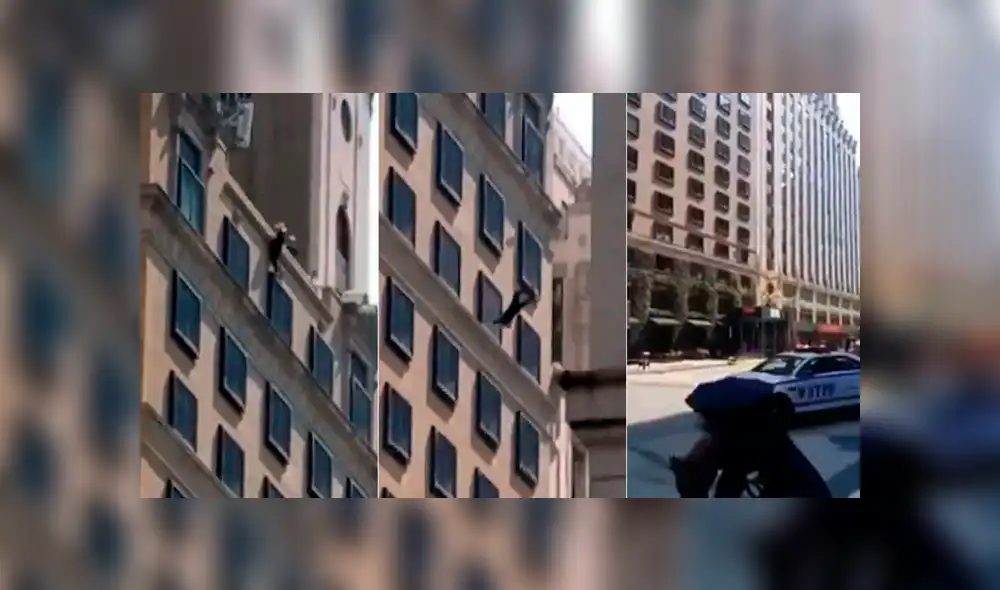 YouTube: Escalofriante momento en que mujer se lanza al vacío desde edificio en Manhattan