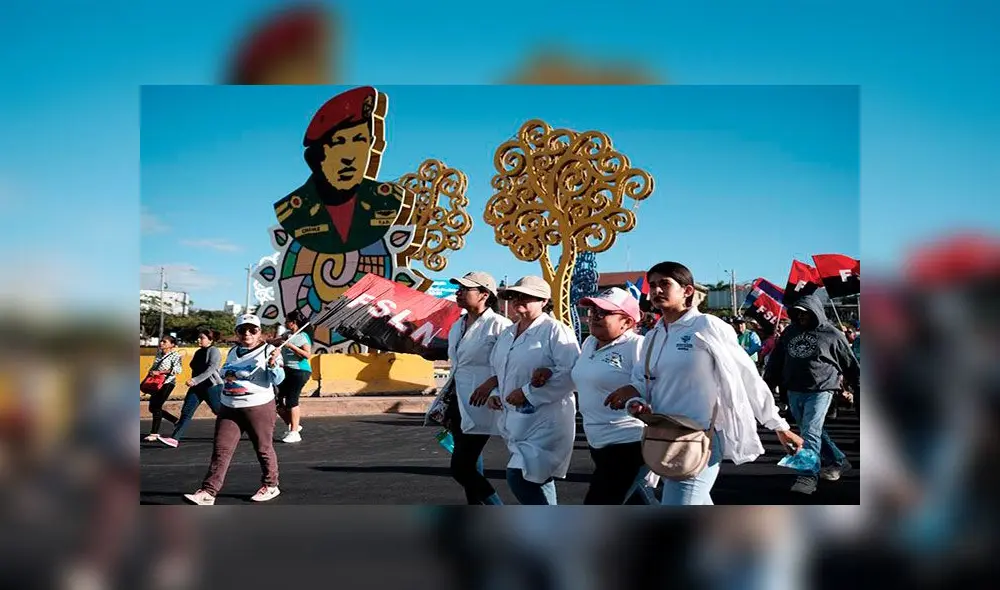 En la avenida Bolívar se manifestaron miles de nicaragüenses. Foto: EFE En la avenida Bolívar se manifestaron miles de nicaragüenses. Foto: EFE