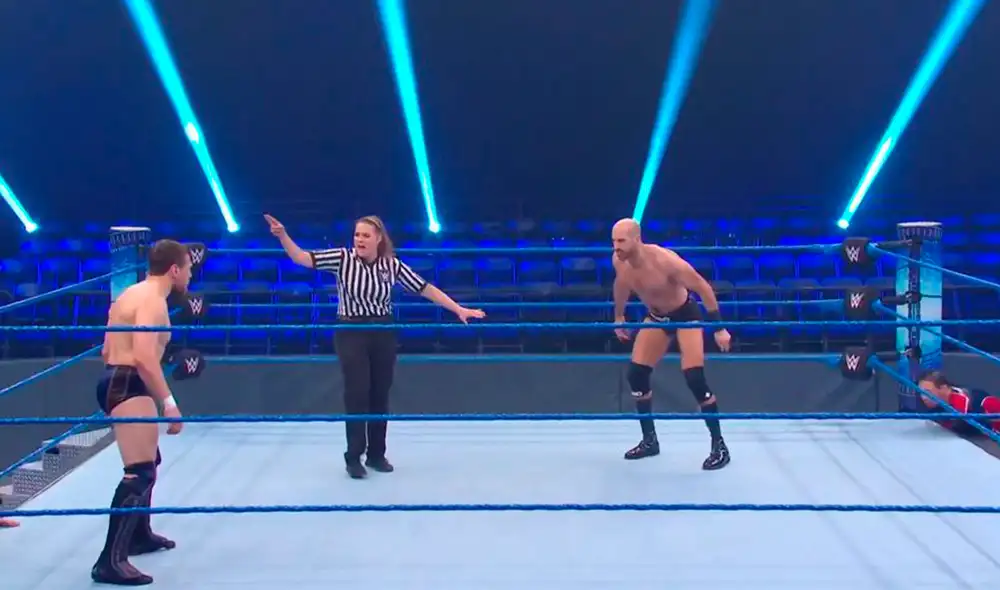 El coronavirus obligó a los luchadores a pelear a puertas cerradas. Foto: WWE. El coronavirus obligó a los luchadores a pelear a puertas cerradas. Foto: WWE.