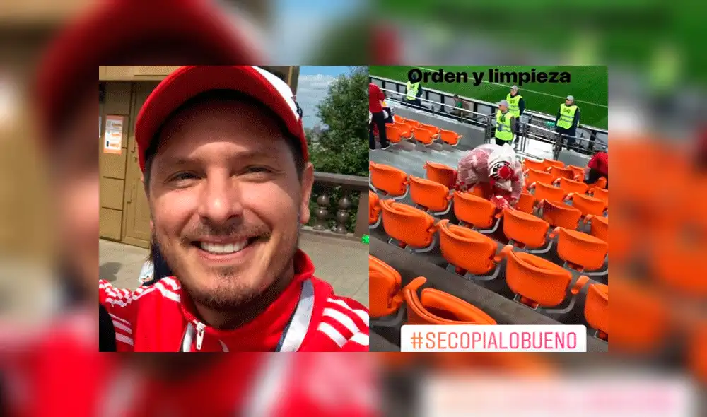 Cristian Rivero sube video de peruanos recogiendo basura en estadio de Ekaterimburgo