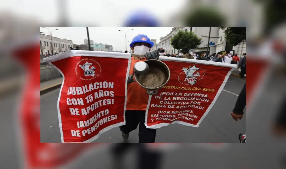 Manifestación de construcción civil CGTP. Créditos: Jorge Cerdán / La República Manifestación de construcción civil CGTP. Créditos: Jorge Cerdán / La República