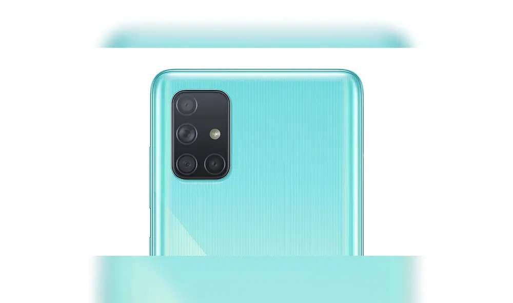 El Galaxy A71 tiene una cámara trasera de 64 MP + Gran angular de 12 MP + Macro de 5 MP + sensor de profundidad de 5 MP. | Foto: Samsung