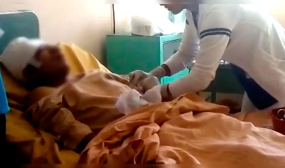 Obrero de 23 años permanece internado en el hospital.