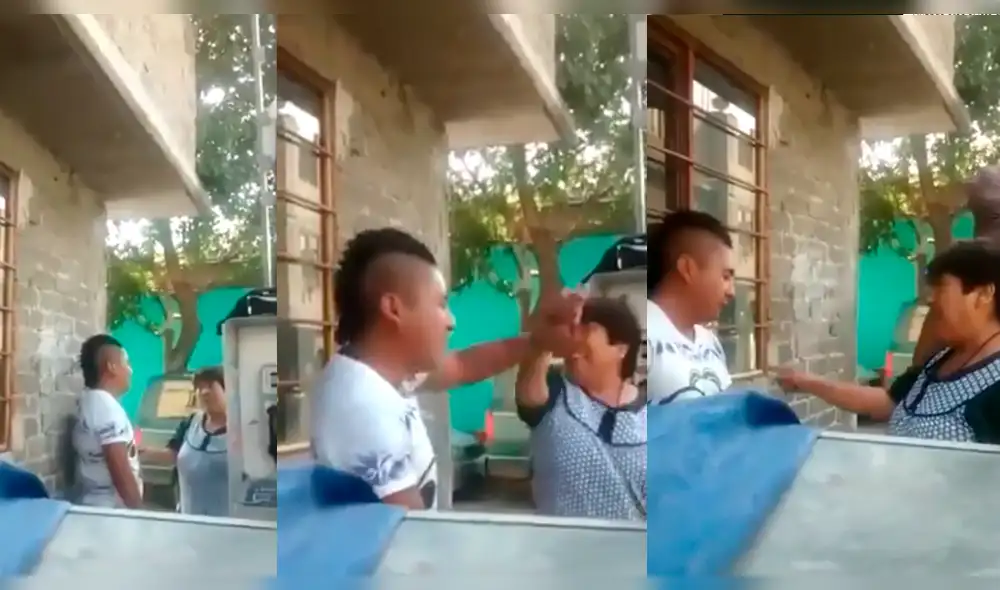 Vía Facebook: Le da cachetadas a su hijo por ladrón delante de sus cómplices [VIDEO]