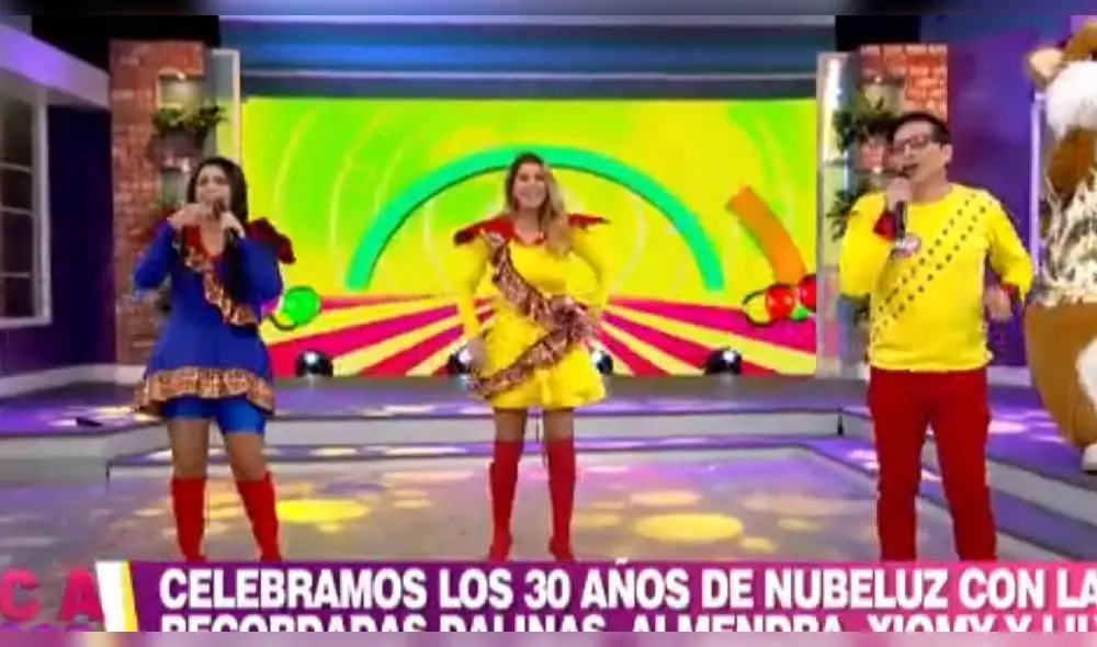 Conductores de En boca de todos en homenaje a Nubeluz. | FOTO: Captura América TV.