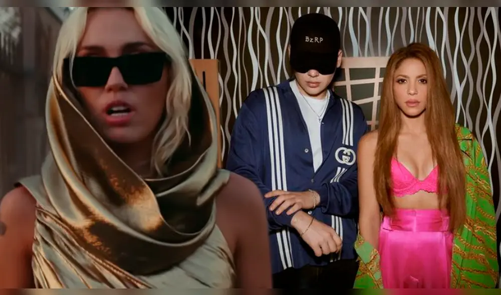 Miley Cyrus superó a Shakira en reproducciones con su reciente canción "Flowers". Foto: composición LR/Youtube/Miley Cyrus/Instagram/Shakira