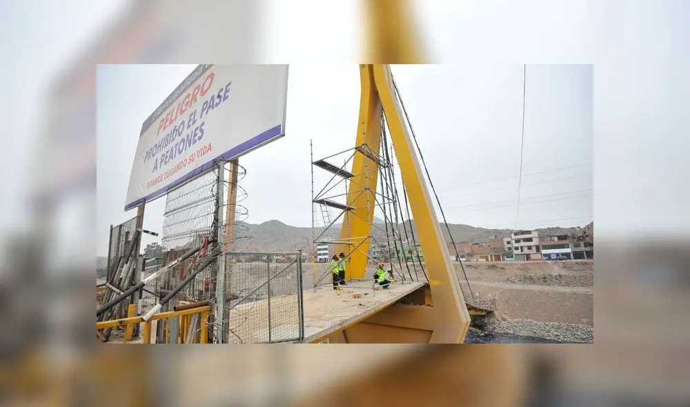 Contraloría advirtió que puente peatonal que se construirá sobre el río Rímac presenta desperfectos. Créditos: La República.