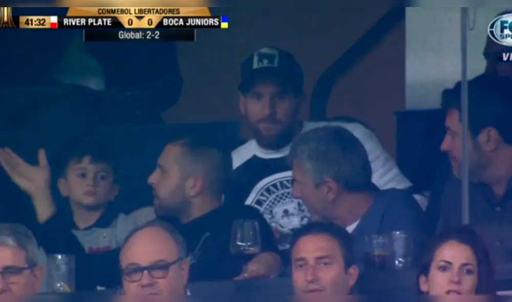 River vs Boca: captaron a Messi disfrutando de la final de Copa Libertadores [VIDEO]