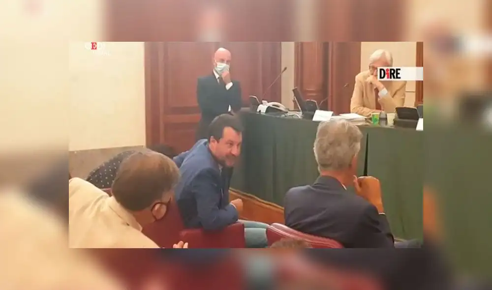 El exministro Matteo Salvini en primera fila se refirió al coronavirus. Foto: captura