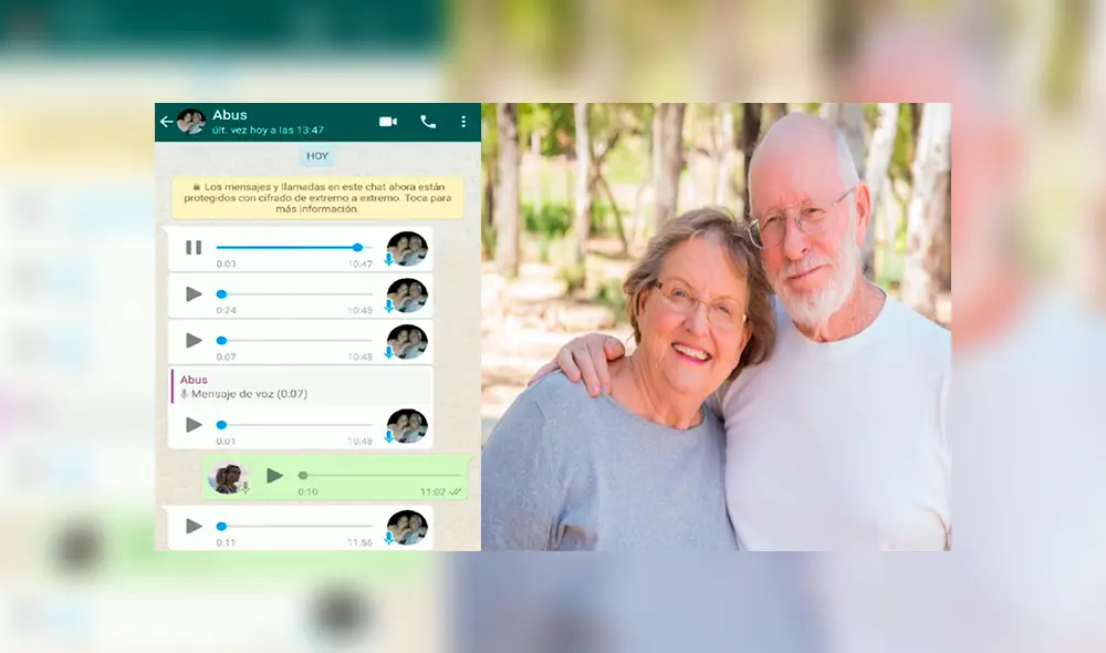 Una chica recibió los saludos de cumpleaños por parte de sus abuelos, quienes le enviaron unos audios de WhatsApp.