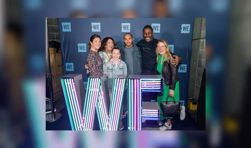 Sophie Grégoire, Lewis Hamilton e Idris Elba. Foto: Instagram