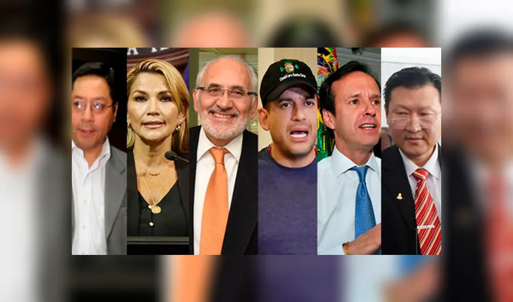 Políticos que anunciaron su candidatura a la Presidencia: Luis Arce, Jeanine Áñez, Carlos Mesa,Fernando Camacho,Jorge Quiroga y Chi Hyun Chung Foto: La Razón.