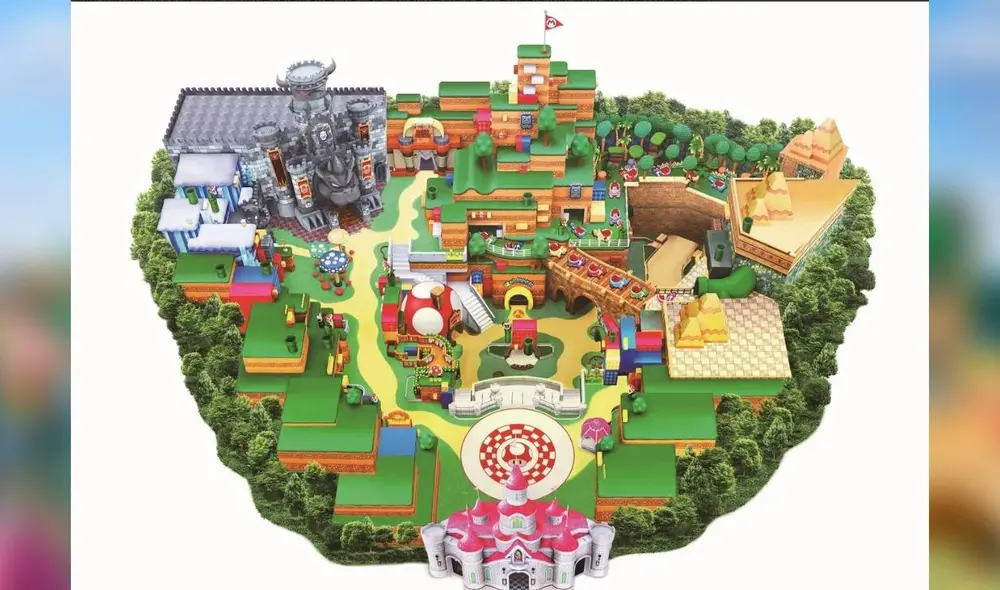 El parque temático contará con dos castillos, area de tuberías, pirámides y más. Su apertura está programada para el 4 de febrero. Foto: Nintendo/Famitsu El parque temático contará con dos castillos, area de tuberías, pirámides y más. Su apertura está programada para el 4 de febrero. Foto: Nintendo/Famitsu