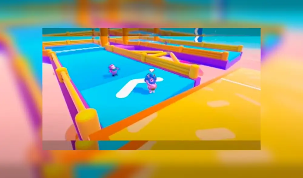 El jugador de Fall Guys regresa para empujar a otro. Foto: Captura / TikTok.