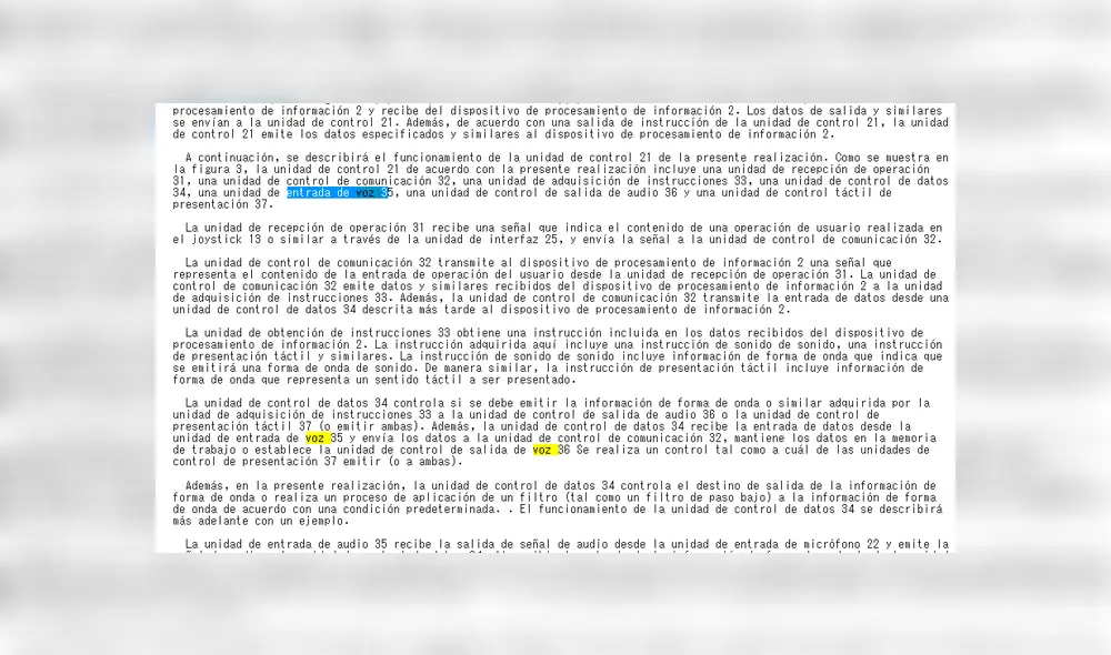 La misma describe que el usuario podrá enviar comandos de voz y sentir las vibraciones a través del sensor táctil. La misma describe que el usuario podrá enviar comandos de voz y sentir las vibraciones a través del sensor táctil.