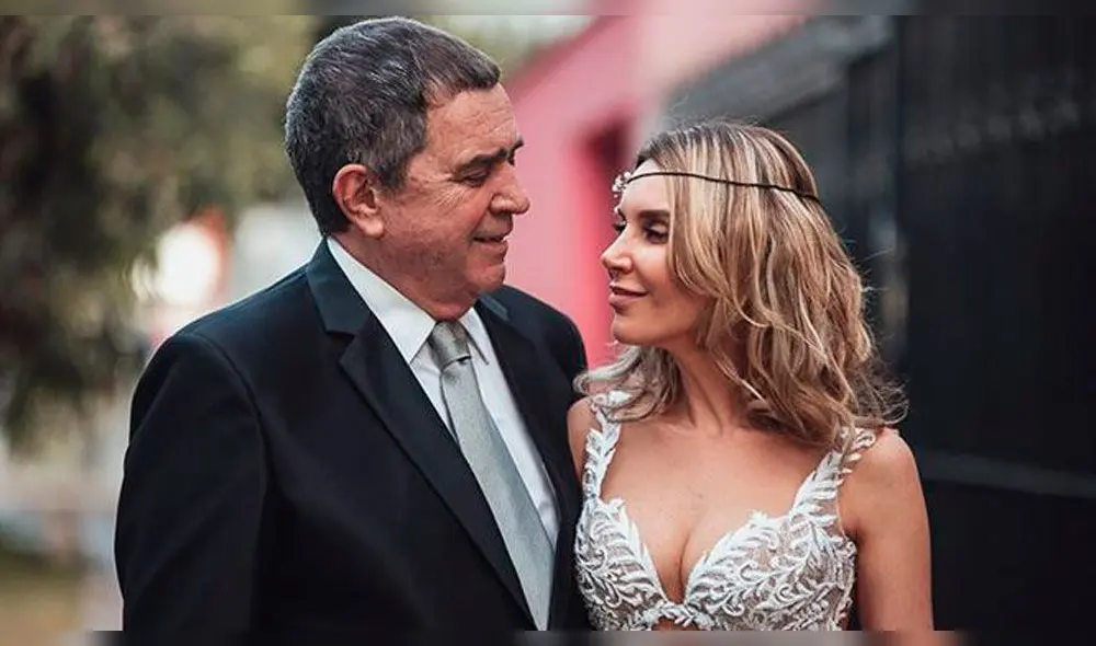 Juliana Oxenford y su esposo en su matrimonio