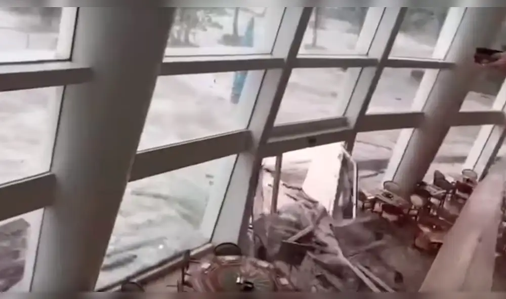 El peligroso Tifón Mangkhut inunda lujoso hotel en China [VIDEO]