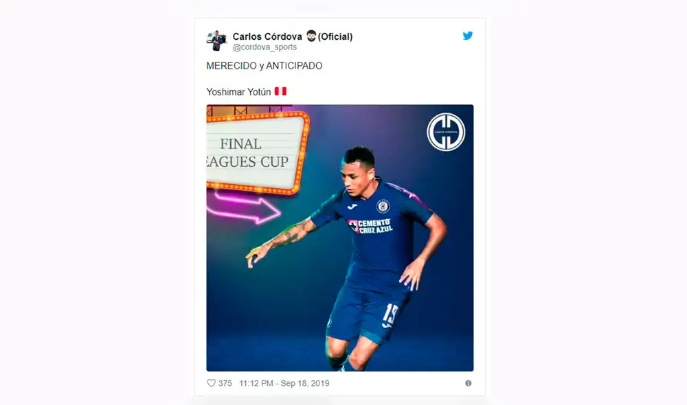 Yoshimar Yotún recibió elogios de prensa mexicana tras campeonar con el Cruz Azul en la Leagues Cup 2019.