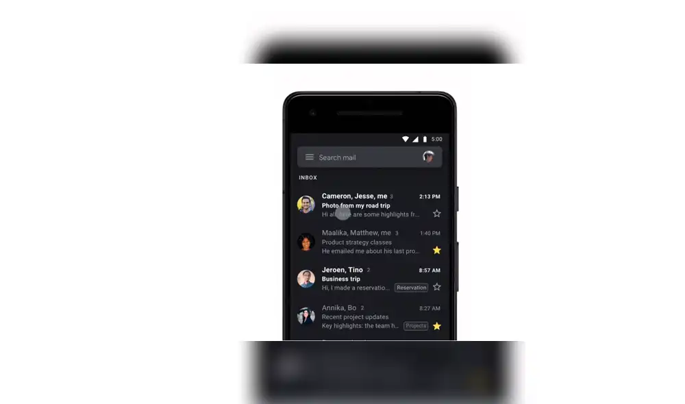 El modo oscuro llega oficialmente a Gmail. El modo oscuro llega oficialmente a Gmail.