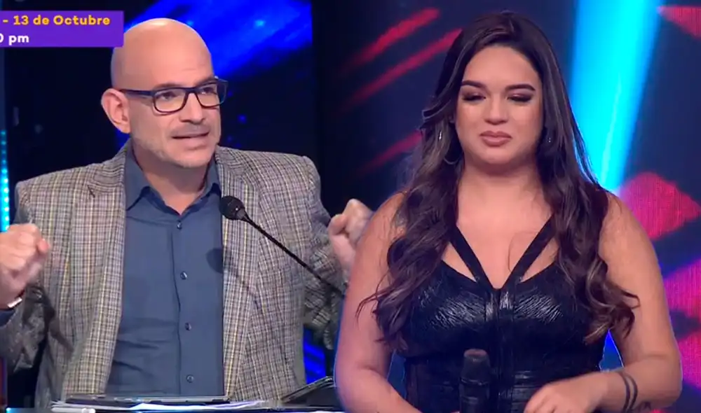 El productor le envió palabras de aliento a la imitadora, quien no pudo evitar las lágrimas por las críticas que recibe en redes. Foto: composición/Latina