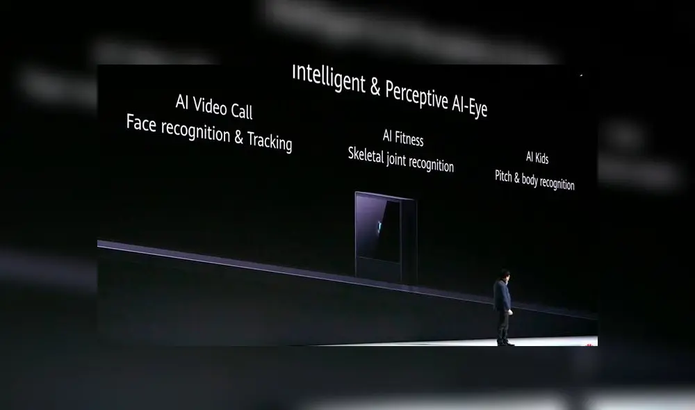 El Smart TV de Huawei cuenta con el llamado AI-Eye, una cámara frontal pop-up que sale de la parte superior.