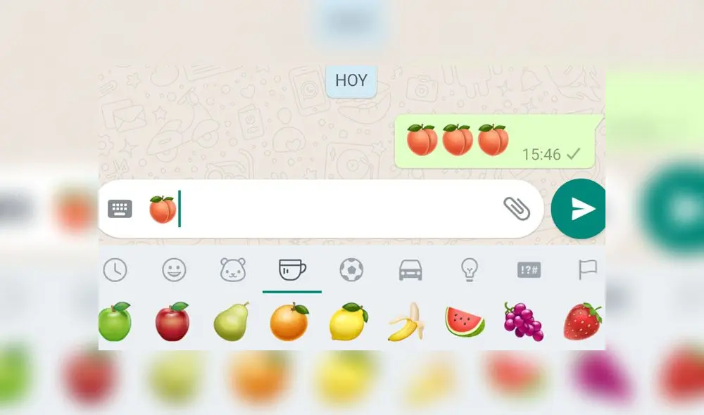 El emoji del melocotón de WhatsApp es relacionado con las nalgas.