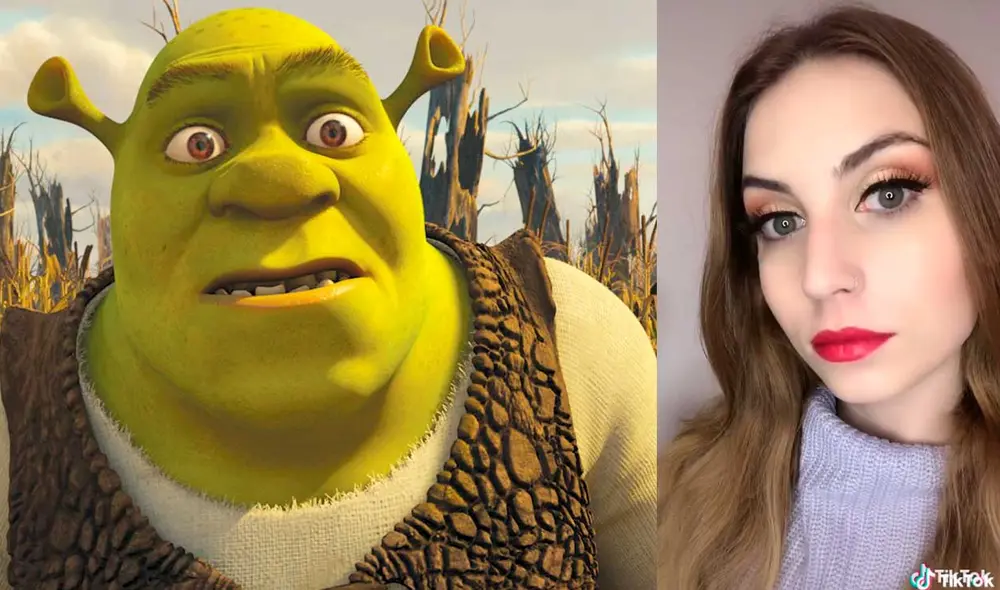 Desliza las imágenes para ver la increíble transformación que tuvo esta joven para ser idéntica al ogro Shrek. Foto: captura de TikTok/Nuria.adraos.makeup