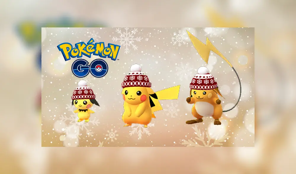 Evento de Navidad en Pokémon GO trae a Pichu, Pikachu y Raichu con Chullo