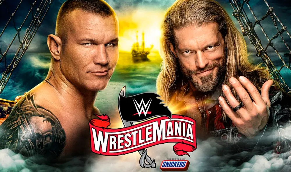 Edge vs. Randy Orton en WWE WrestleMania 36. Foto: WWE